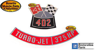 70 71 72 CHEVELLE EL CAMINO SS IMPALA CAMARO 396 402 375HP L78 ENGINE DECAL SET