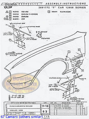 1974 74 Camaro Factory Assembly Manual Book Z28 SS RS TYPE LT