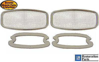 68 CAMARO PARKING LAMP LIGHT LENS KIT PAIR WITH SEALS GM RESTORATION PART