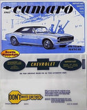 67 CAMARO FACTORY OWNERS MANUAL WITH STORAGE POUCH