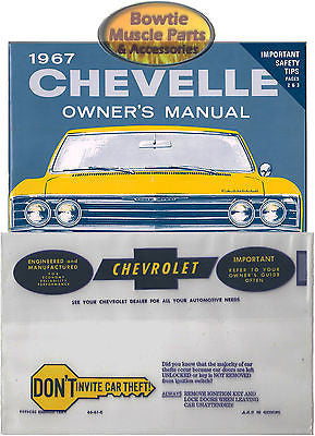1967 67 CHEVELLE  EL CAMINO WAGON FACTORY OWNERS OWNER'S MANUAL with POUCH BAG