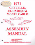1971 71 Chevelle Malibu El Camino Monte Carlo SS Factory Assembly Manual Book