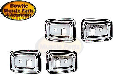 68 69 CAMARO FIREBIRD DELUXE INTERIOR DOOR GRAB HANDLE CHROME BEZELS