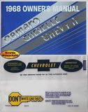 68 CAMARO CHEVELLE NOVA CHEVY II EL CAMINO FACTORY OWNERS MANUAL W/ STORAGE BAG