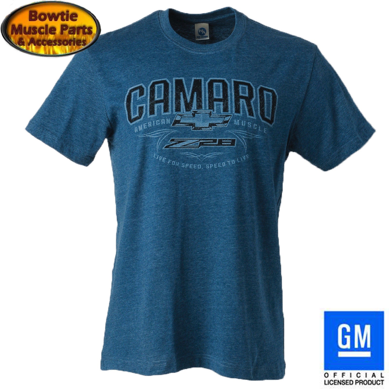 CAMARO AMERICAN MUSCLE T-SHIRT BLUE 