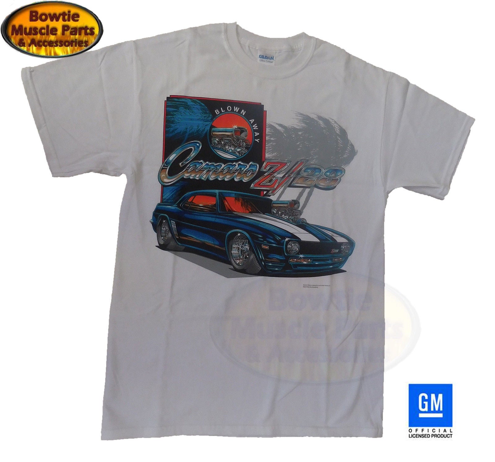 67 68 69 CAMARO BLOWN AWAY T-SHIRT TEE SHIRT WHITE OFFICALLY GM LICENSED