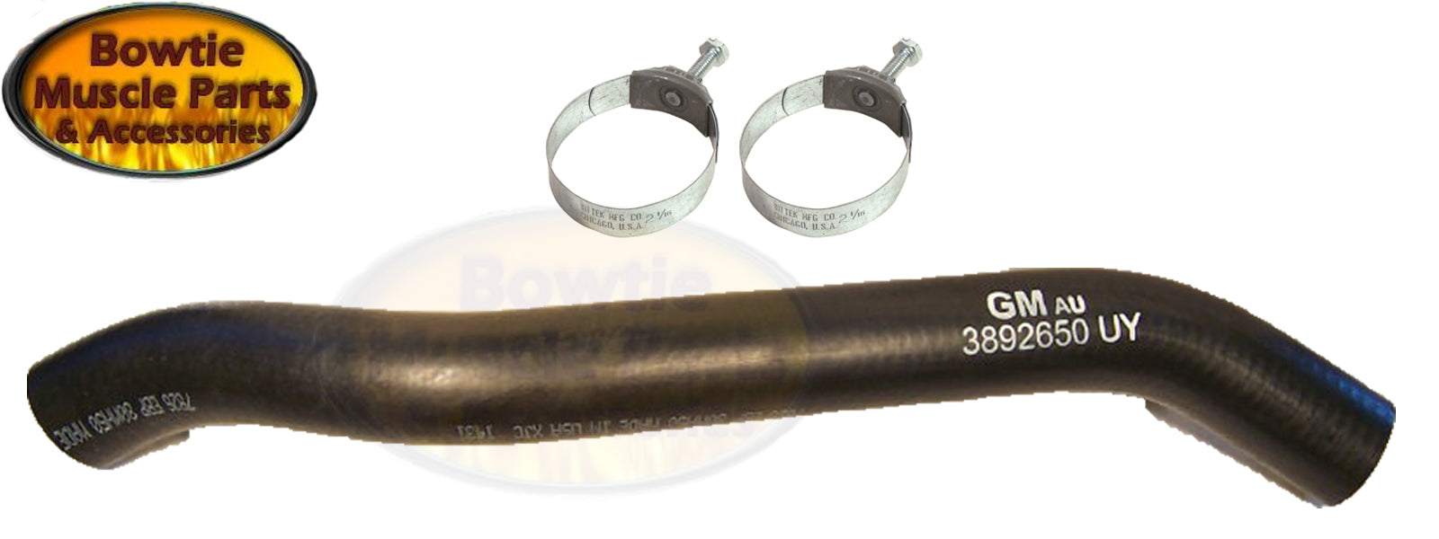67 68 CAMARO Z28 302 UPPER RADIATOR HOSE GM PART 3892650 WITH TOWER CLAMPS