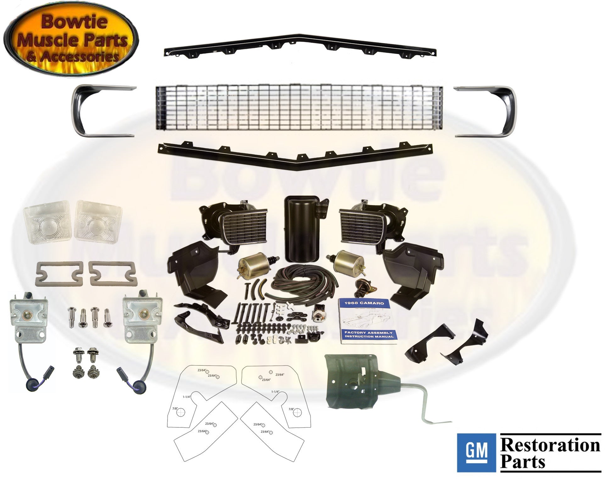 1968 Camaro Z/28 RS Rally Sport Emblem Kit OE Quality! - 1967, 1968, 1969 Camaro Parts - NOS 1968 Camaro Z/28 RS Rally Sport Emblem Kit OE Quality! - 1967, 1968, 1969 Camaro Parts - NOS