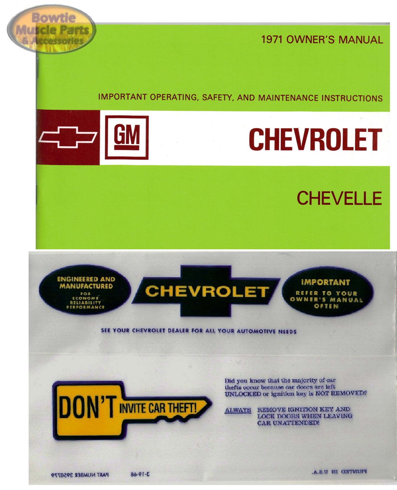 71 Chevelle Owner's Manual and Pouch