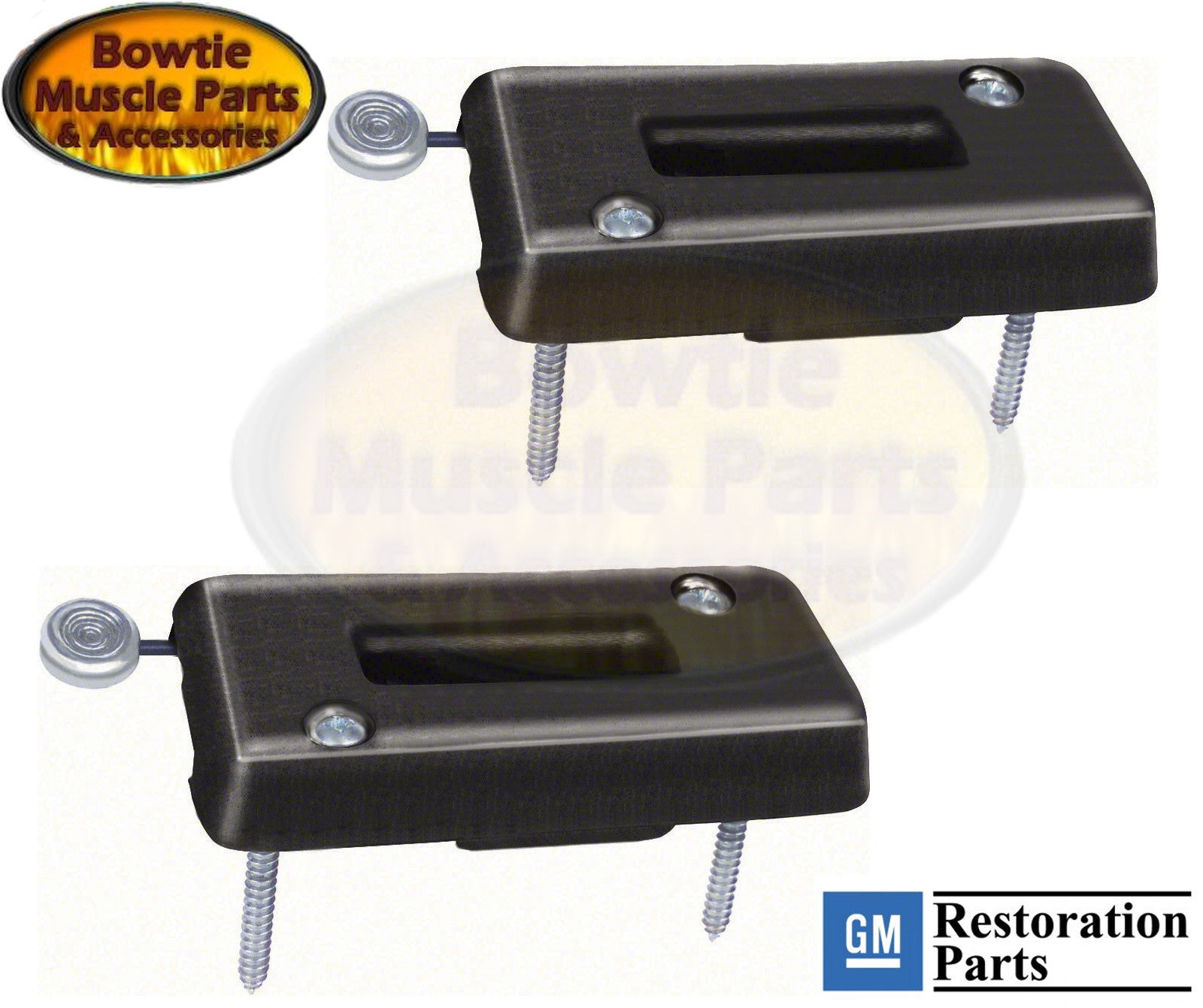 69 CAMARO FIREBIRD BEZEL ESCUTCHEONS FOR HEADREST RETAINERS BRACKET BLACK