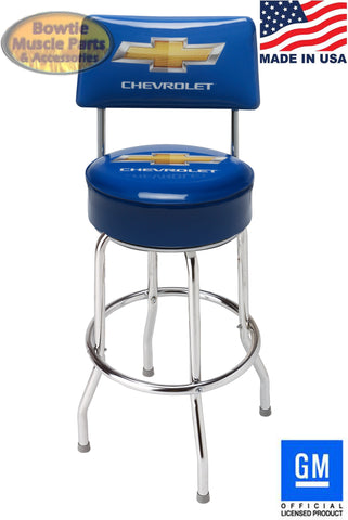 CHEVROLET BAR STOOL COUNTER SHOP WITH BACK REST MADE IN USA!