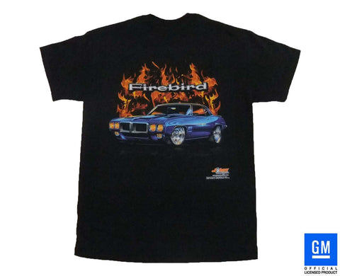 69 FIREBIRD TRANS-AM FLAME T-SHIRT BLACK GM LICENSED 67 68 70 71 74 75 76 78 79