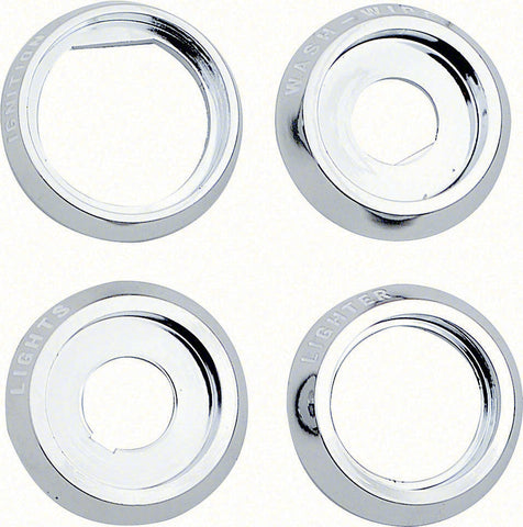 1968 68 CAMARO DASH KNOB BEZEL SET KIT LIGHTER IGINTION LIGHTS WIPER BEZELS 4 PC