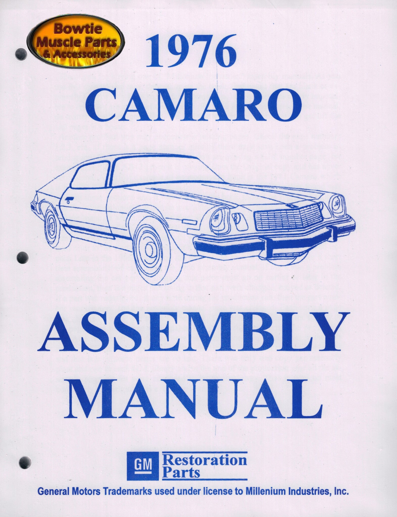 1976 76 Camaro Factory Assembly Manual Z28 SS RS - 456 Pages!