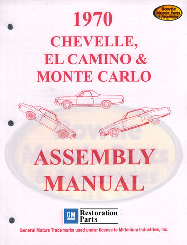 1970 70 Chevelle El Camino Monte Carlo Factory Assembly Manual