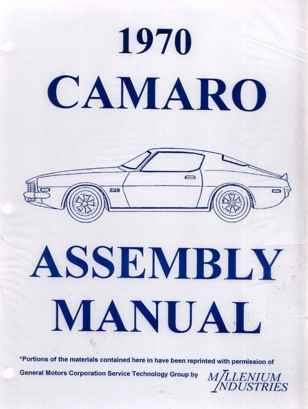 1970 70 Camaro Factory Assembly Manual Z28 SS RS BowtieMuscleParts