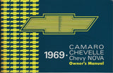 1969 69 CAMARO CHEVELLE NOVA EL CAMINO FACTORY OWNERS MANUAL W/ STORAGE BAG