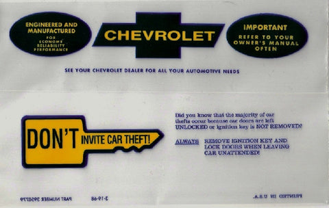 1972 72 CHEVELLE  EL CAMINO WAGON CONVERTIBLE FACTORY OWNERS MANUAL WITH POUCH